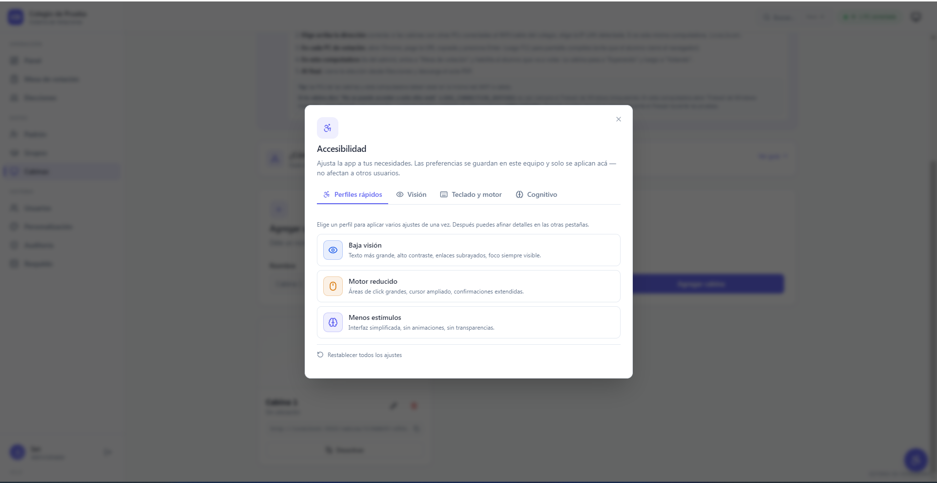 Configuración de accesibilidad